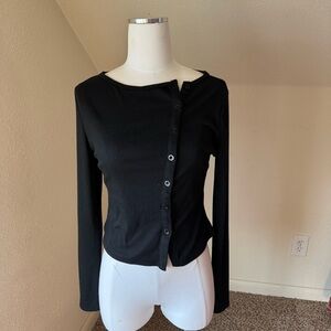 SHEIN Black Button-Down Women's Shirt